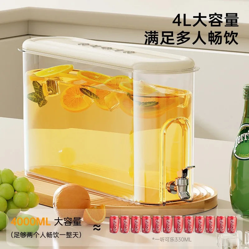 Refrigerator Cold Bottle with Faucet Household Large Capacity Airtight Gap Water Jar Food Grade Plastic Juice Water Pitcher